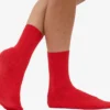 Women Classic Organic Sock - Red Tangerine (3-Pack)