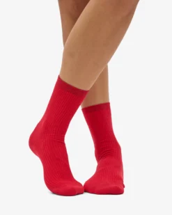 Women Classic Organic Sock - Scarlet Red (3-Pack)