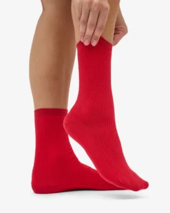 Women Classic Organic Sock - Scarlet Red
