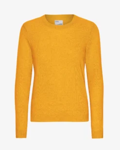 Women Light Merino Wool Crew - Burned Yellow