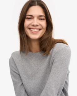 Women Light Merino Wool Crew - Heather Grey
