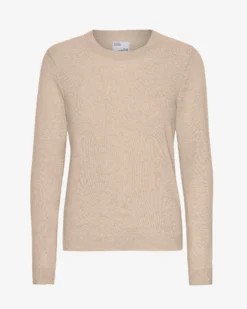 Women Light Merino Wool Crew - Ivory White