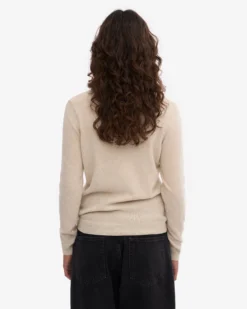 Women Light Merino Wool Crew - Ivory White