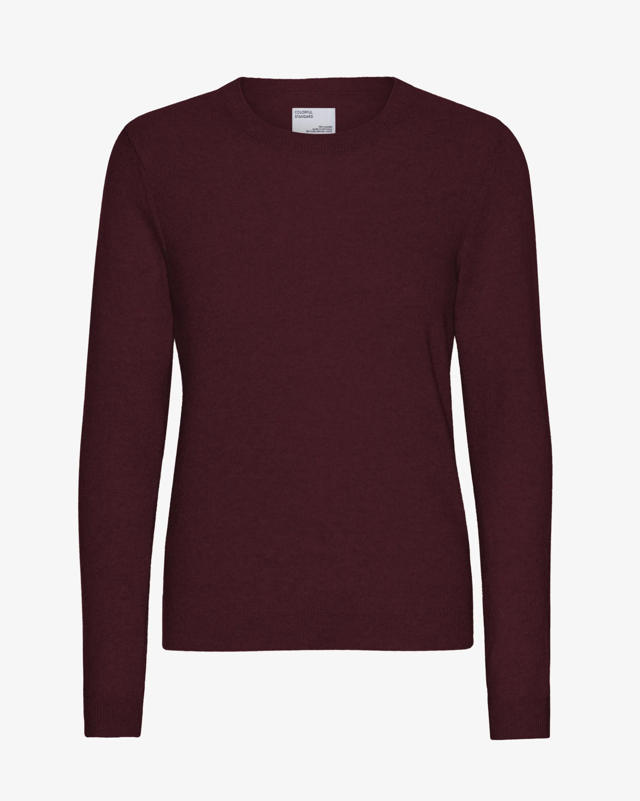 Women Light Merino Wool Crew - Oxblood Red