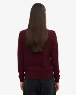 Women Light Merino Wool Crew - Oxblood Red