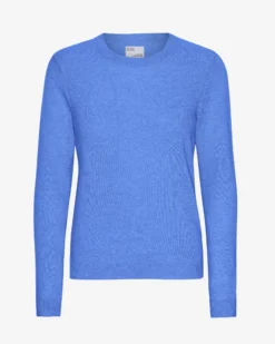 Women Light Merino Wool Crew - Pacific Blue