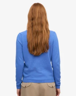Women Light Merino Wool Crew - Pacific Blue