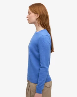 Women Light Merino Wool Crew - Pacific Blue