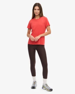 Women Light Organic Tee - Red Tangerine