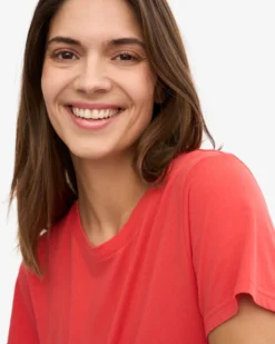 Women Light Organic Tee - Red Tangerine