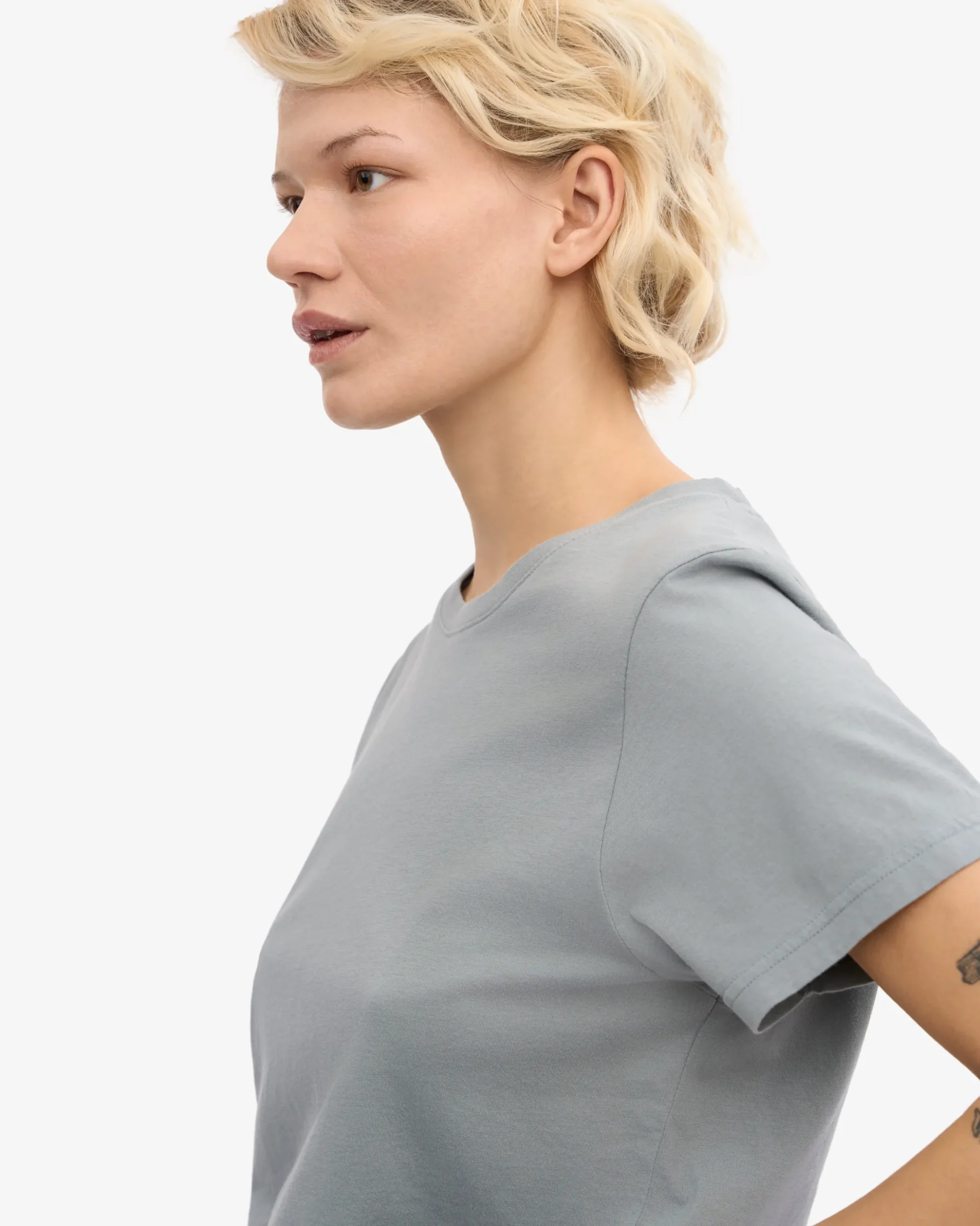 Women Light Organic Tee - Steel Blue