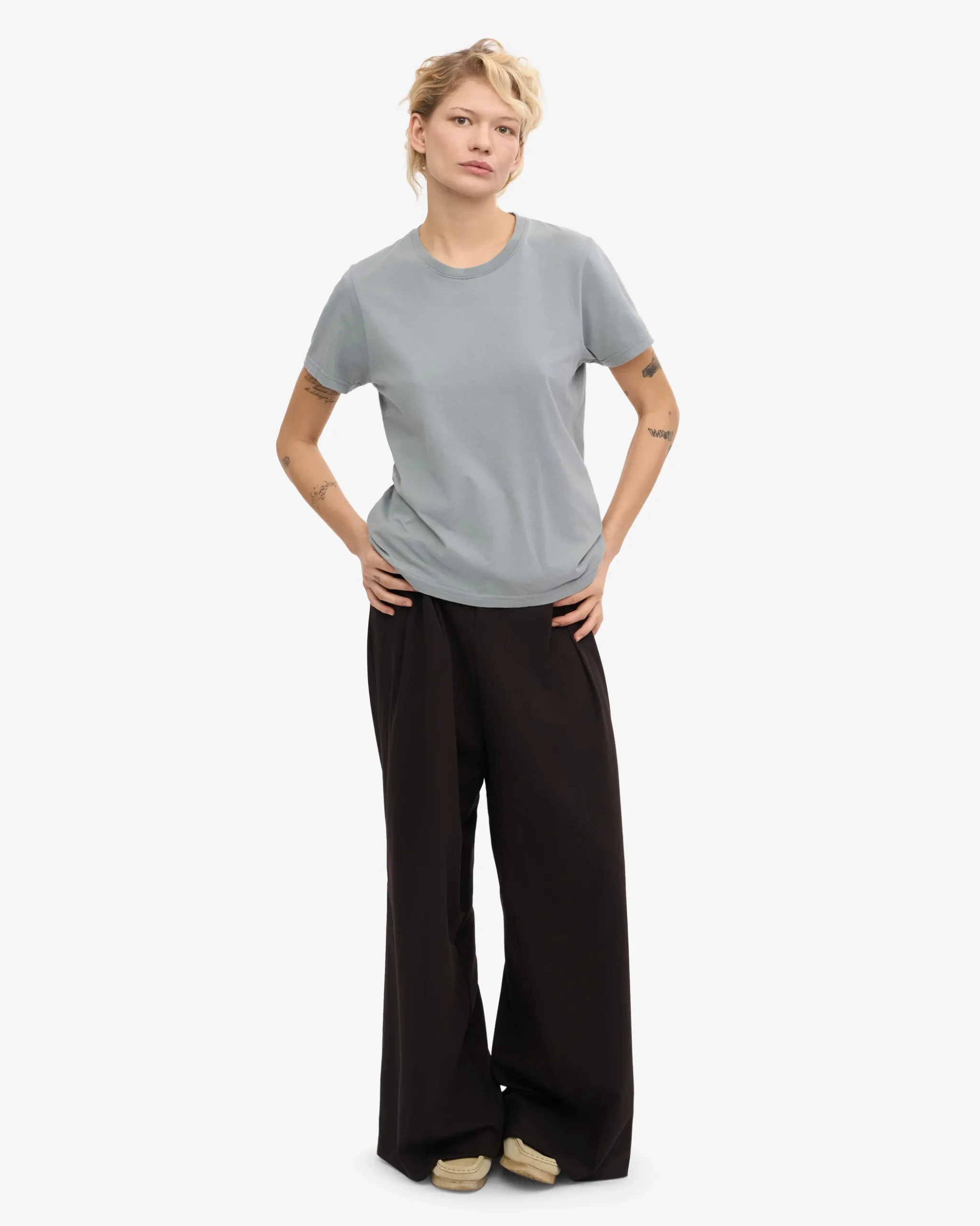 Women Light Organic Tee - Steel Blue