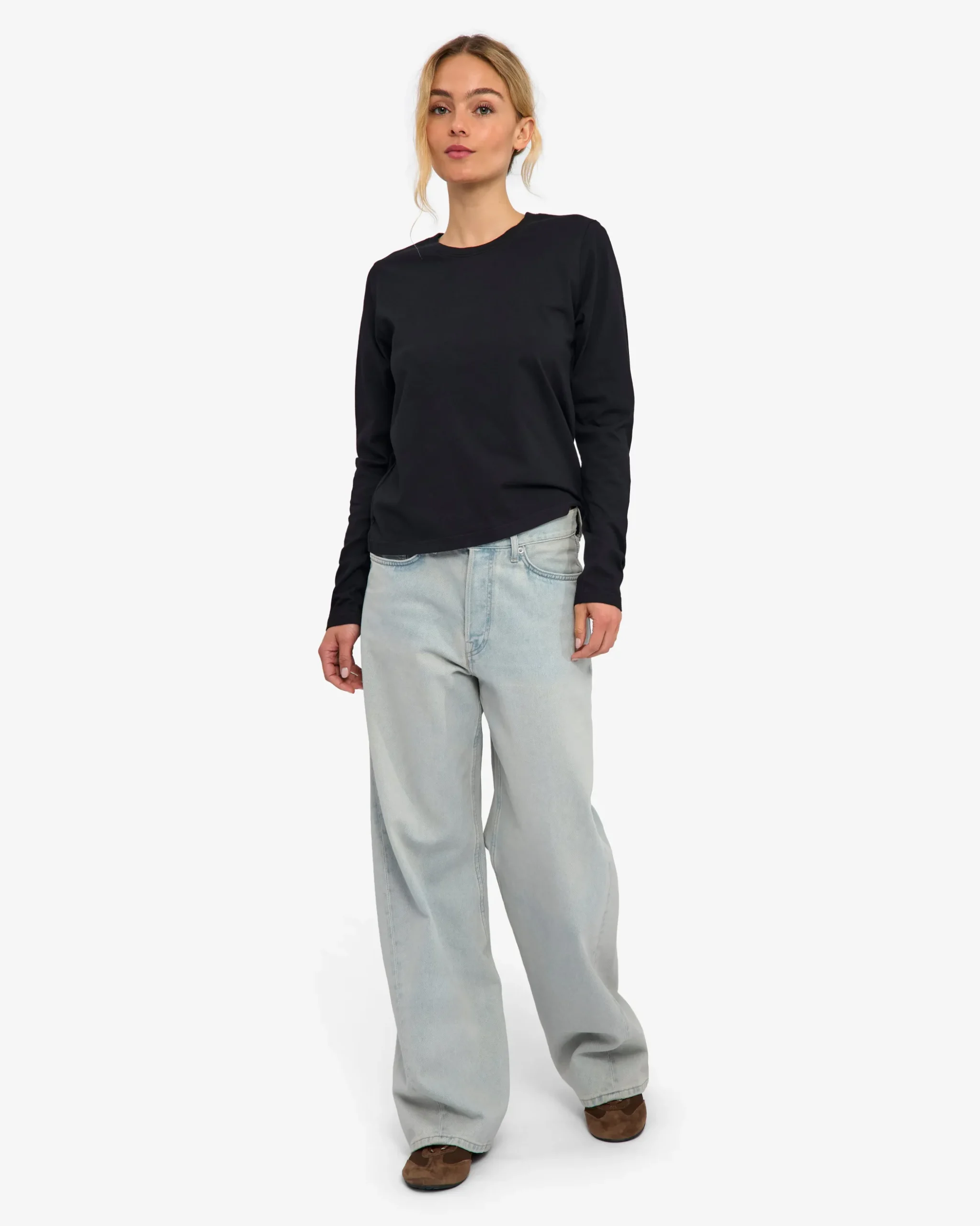 Women Organic LS T-Shirt - Deep Black
