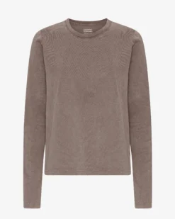 Women Organic LS T-Shirt - Faded Khaki