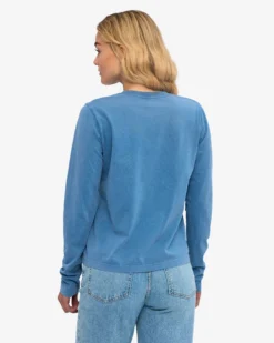 Women Organic LS T-Shirt - Faded Indigo