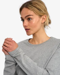 Women Organic LS T-Shirt - Heather Grey