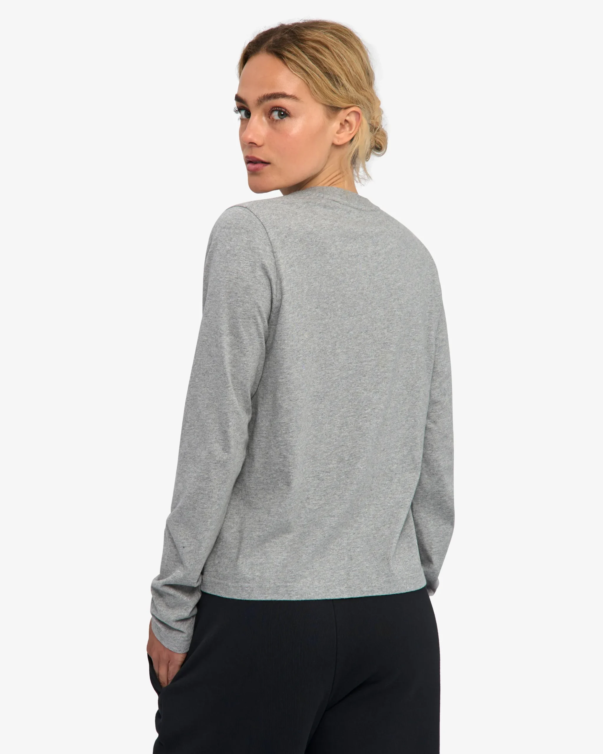 Women Organic LS T-Shirt - Heather Grey
