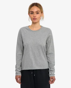 Women Organic LS T-Shirt - Heather Grey