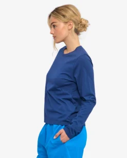 Women Organic LS T-Shirt - Marine Blue