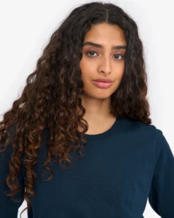 Women Organic LS T-Shirt - Navy Blue