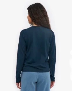 Women Organic LS T-Shirt - Navy Blue