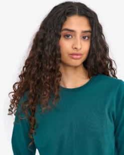 Women Organic LS T-Shirt - Ocean Green