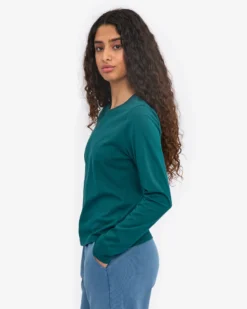Women Organic LS T-Shirt - Ocean Green