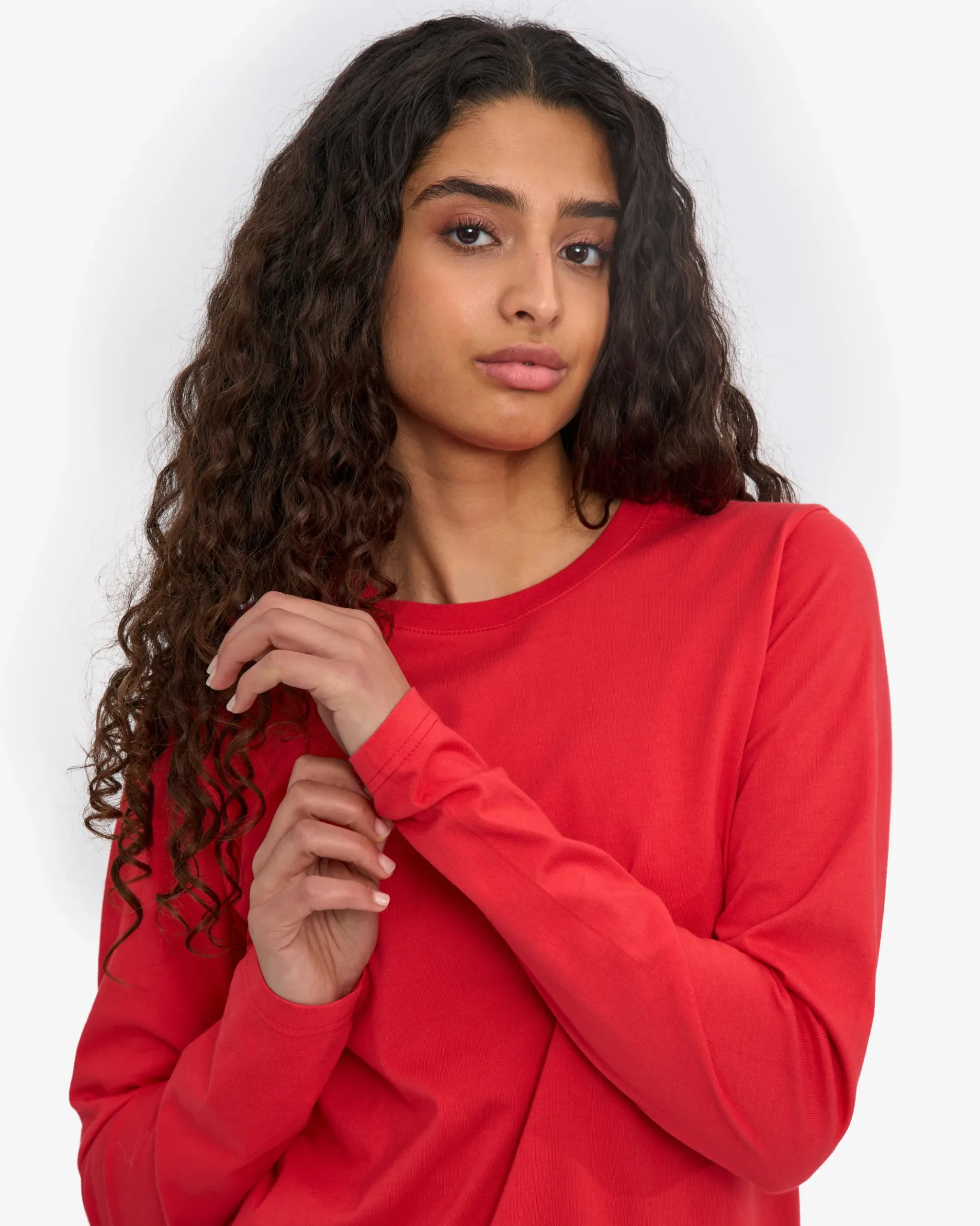 Women Organic LS T-Shirt - Red Tangerine