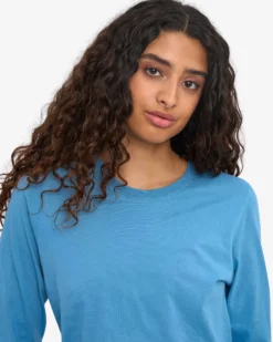 Women Organic LS T-Shirt - Seaside Blue