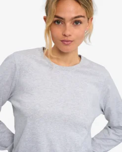 Women Organic LS T-Shirt - Snow Melange