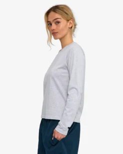 Women Organic LS T-Shirt - Snow Melange