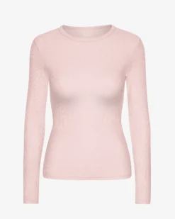 Women Organic Rib LS T-Shirt - Faded Pink