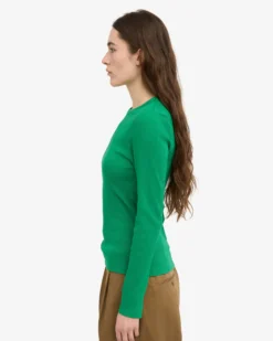 Women Organic Rib LS T-Shirt - Kelly Green