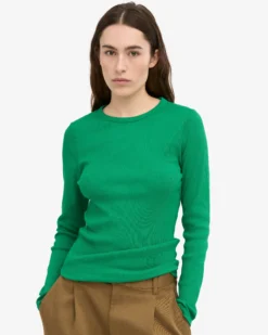 Women Organic Rib LS T-Shirt - Kelly Green