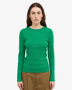 Women Organic Rib LS T-Shirt - Kelly Green