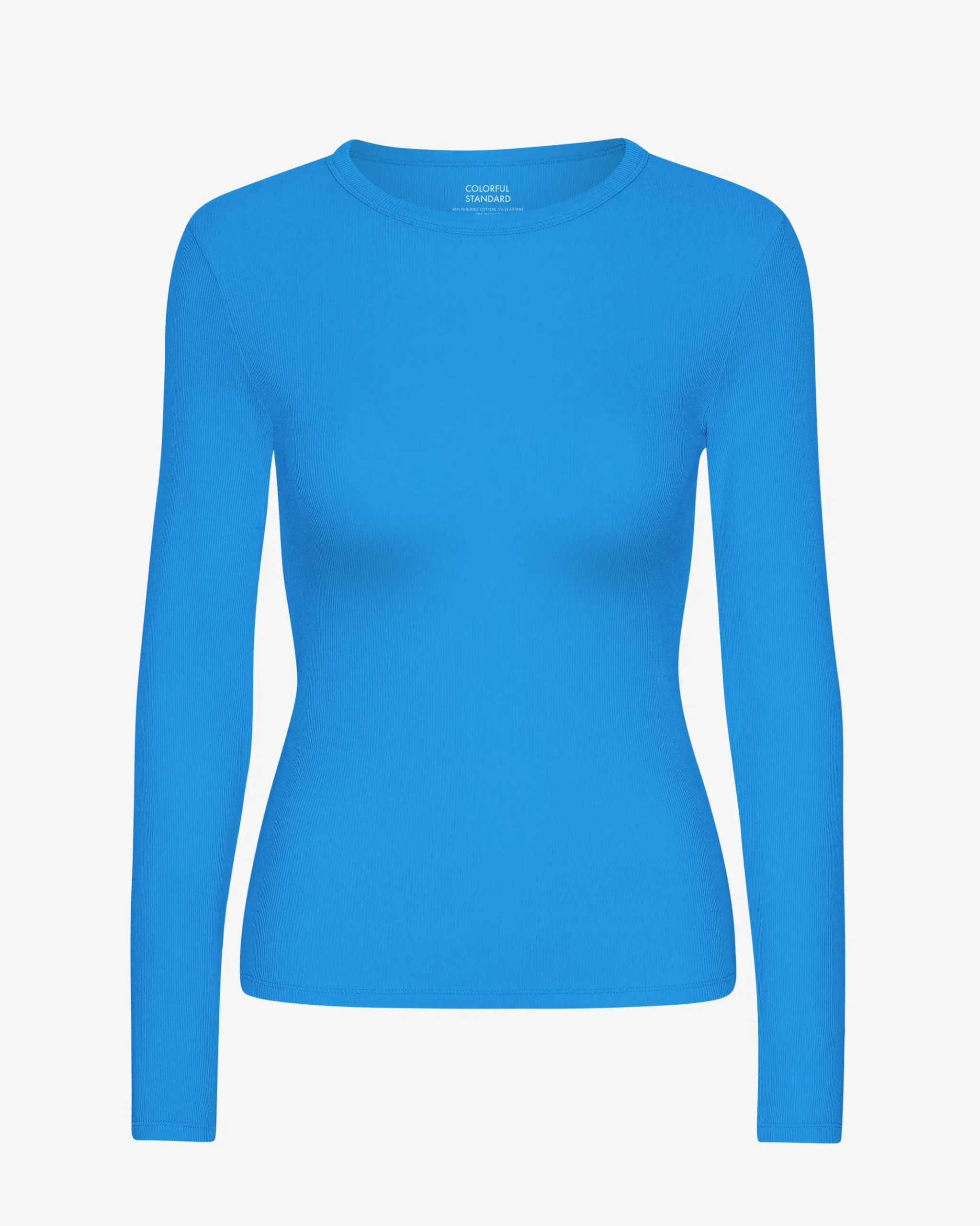 Women Organic Rib LS T-Shirt - Pacific Blue