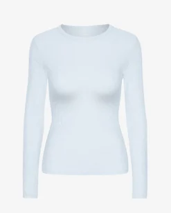 Women Organic Rib LS T-Shirt - Polar Blue