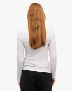 Women Organic Rib LS T-Shirt - Snow Melange