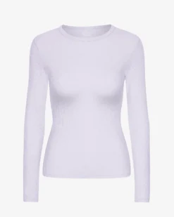 Women Organic Rib LS T-Shirt - Soft Lavender