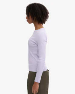 Women Organic Rib LS T-Shirt - Soft Lavender