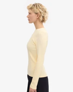 Women Organic Rib LS T-Shirt - Soft Yellow