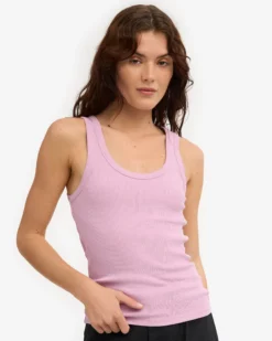 Women Organic Rib Tank Top - Cherry Blossom