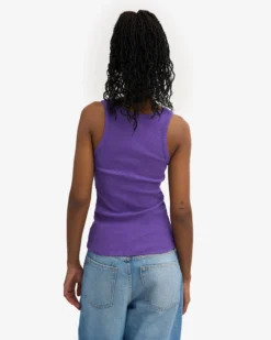 Women Organic Rib Tank Top - Dusty Olive