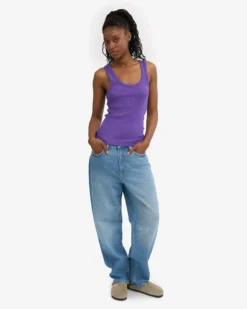 Women Organic Rib Tank Top - Dusty Olive