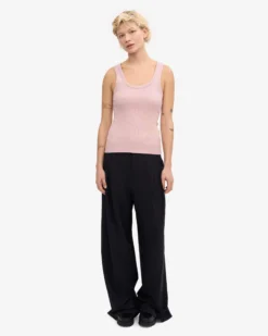 Women Organic Rib Tank Top - Faded Pink