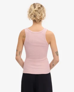Women Organic Rib Tank Top - Faded Pink