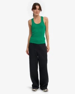 Women Organic Rib Tank Top - Kelly Green