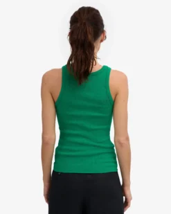 Women Organic Rib Tank Top - Kelly Green