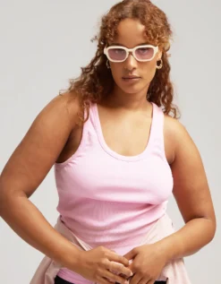 Women Organic Rib Tank Top - Lava Grey