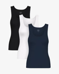 Women Organic Rib Tank Top - Mixed 05 (3-Pack)